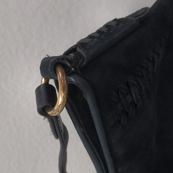Ralph Lauren Black suede crossbody bag Real Leather - Picture 3 of 6